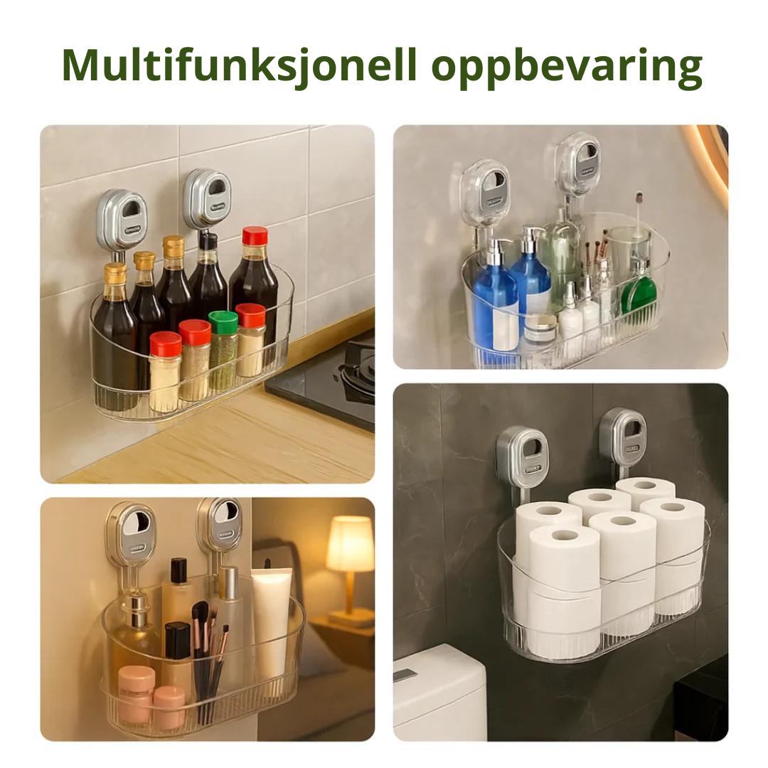 Norillo™ – Selvheftende vegghylle uten boring for kjøkken og bad