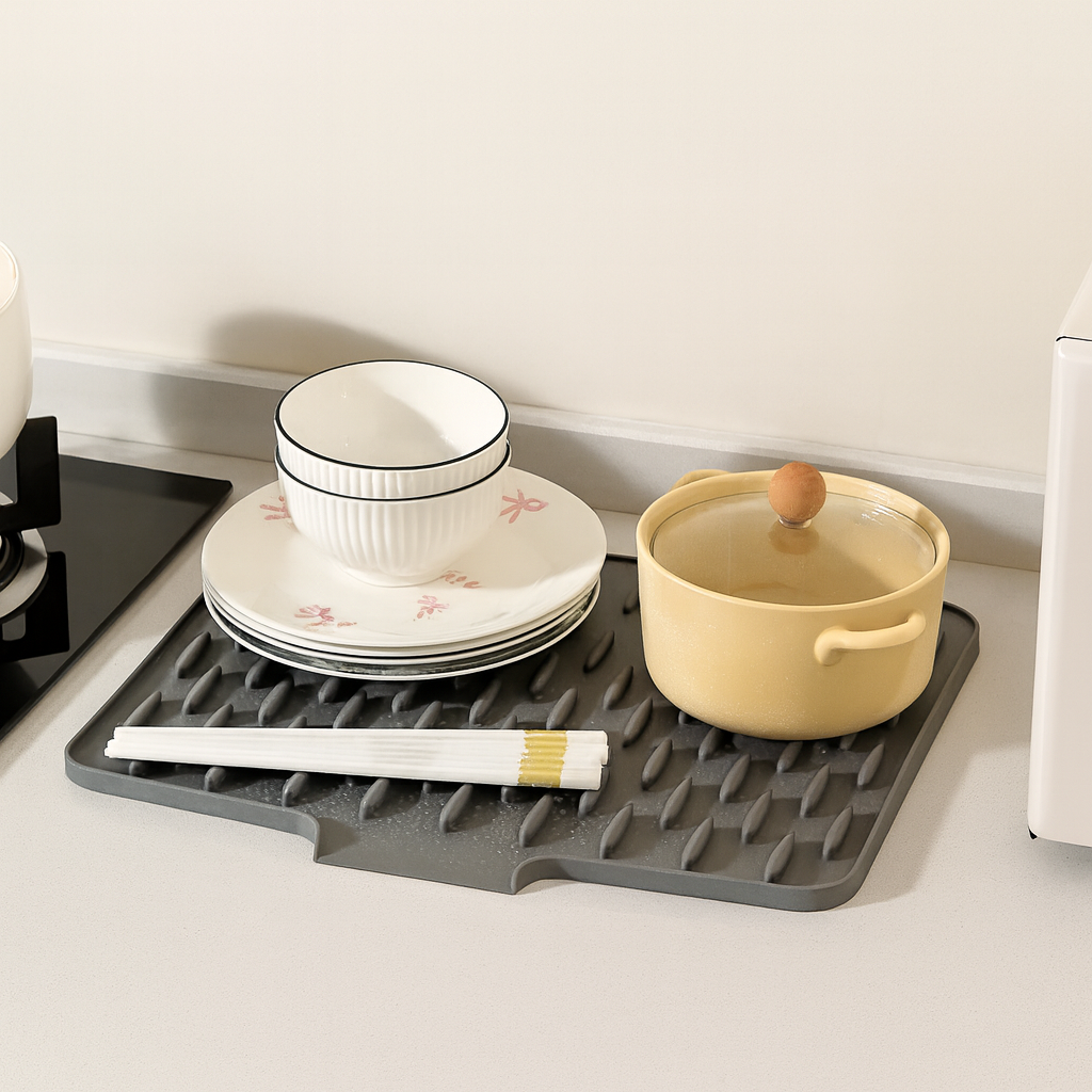 Norillo™ – Varmebeskyttelse & Hurtigdrenering – Silikon Oppvaskmatte