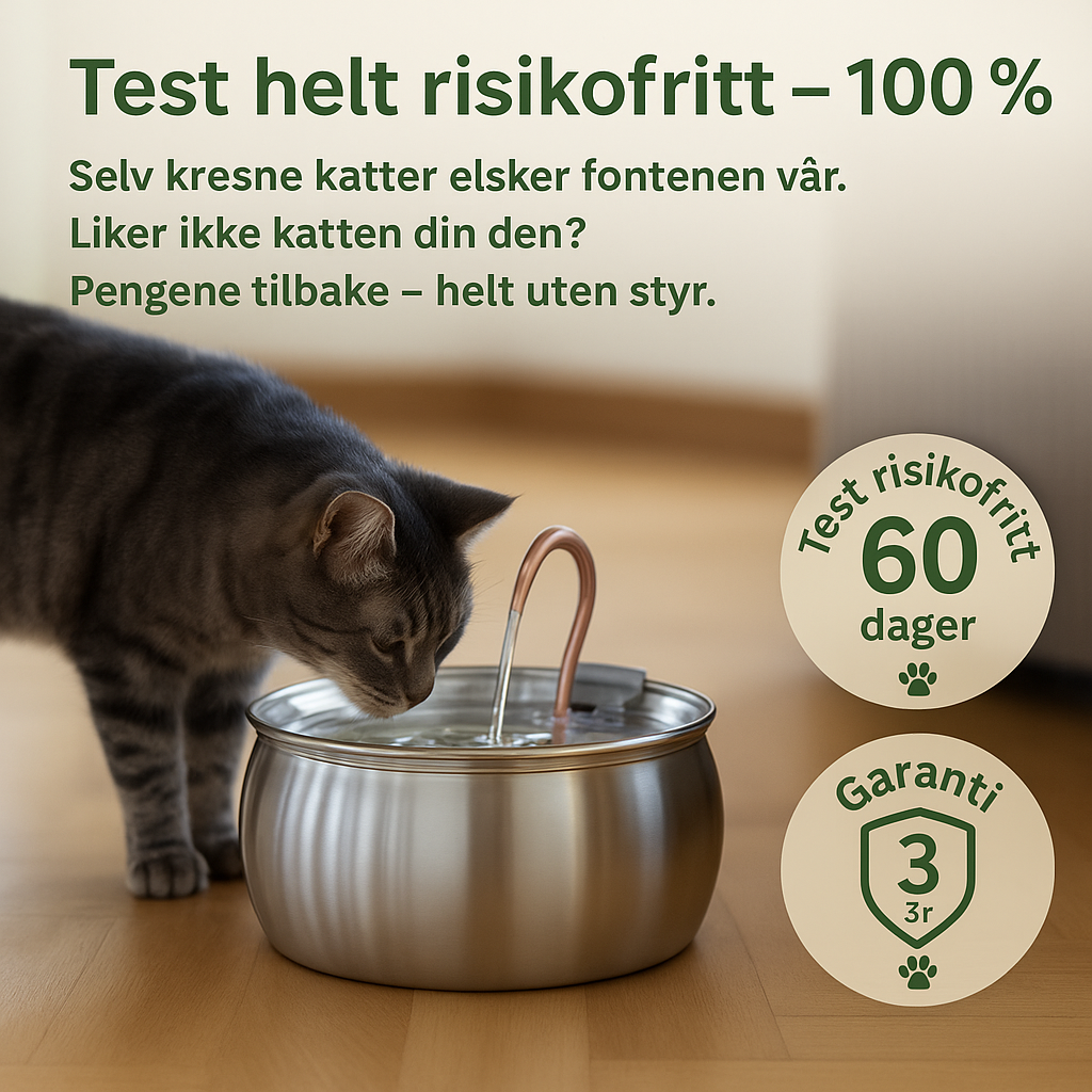 Norillo™ – Kattefontene i rustfritt stål som forebygger urinveisproblemer