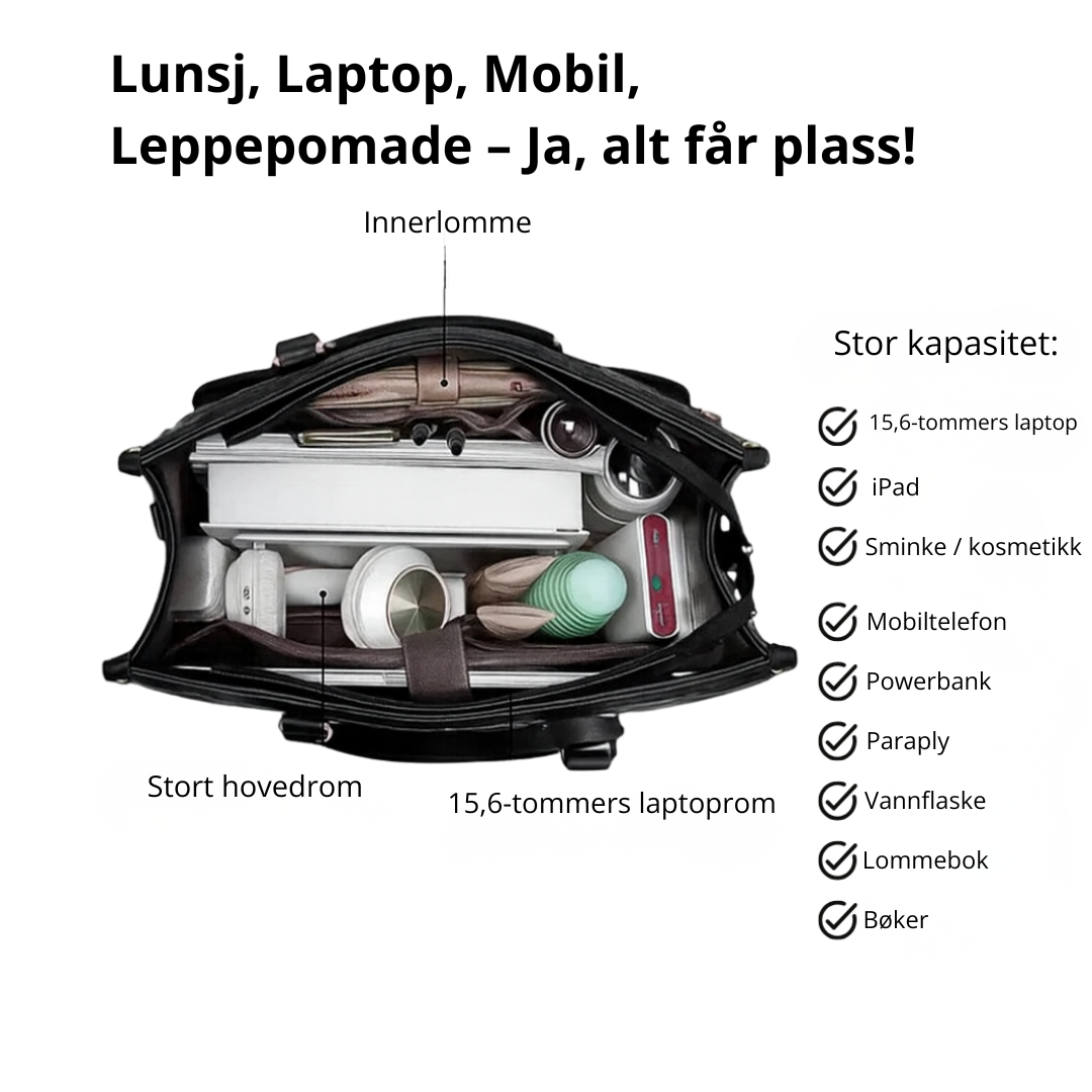 Norillo™ – Stilren Lunsj- og Arbeidsveske med Isolert Kjølerom