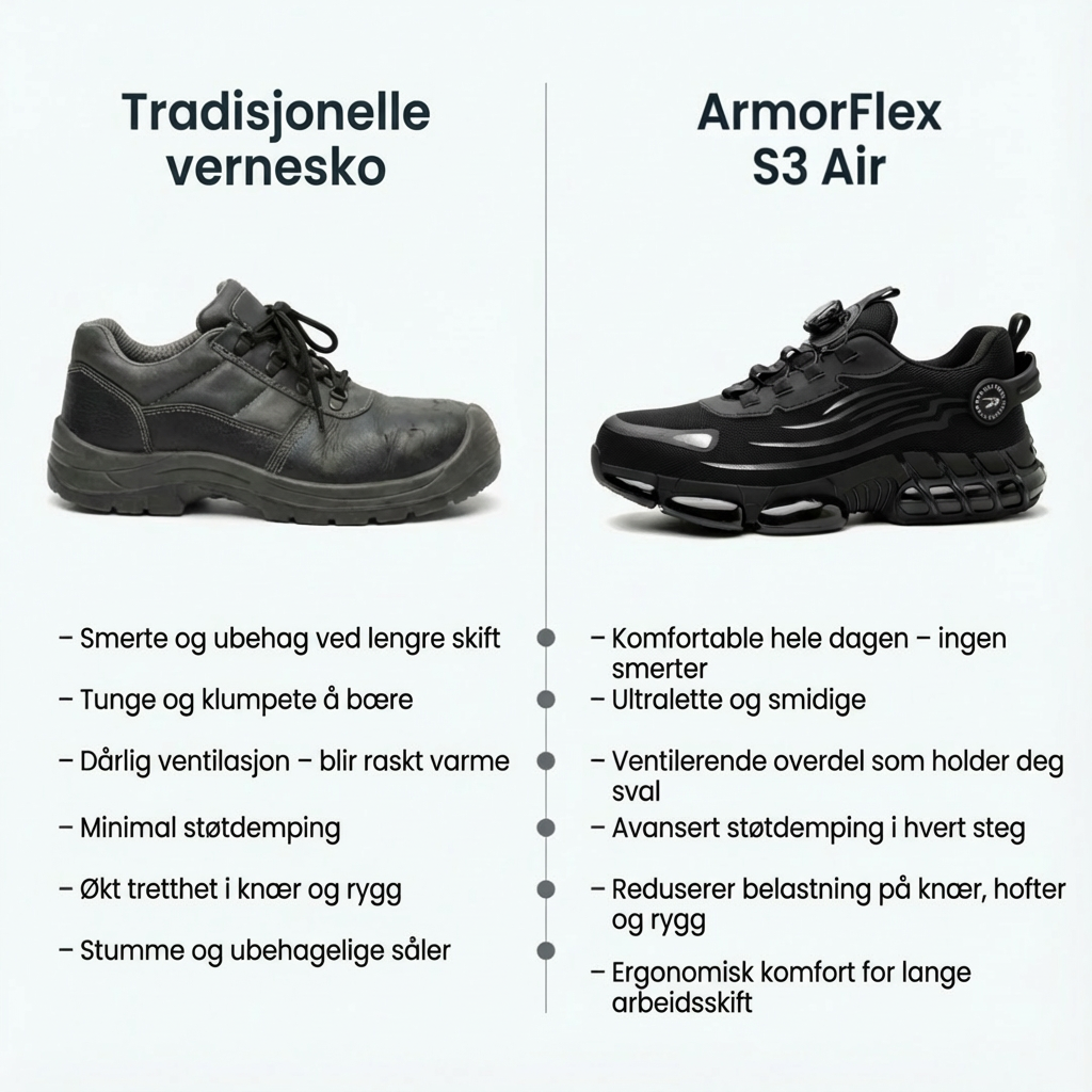 Norillo™ – ArmorFlex S3 Air – Ultralette vernesko med ståltåhette & vrilås