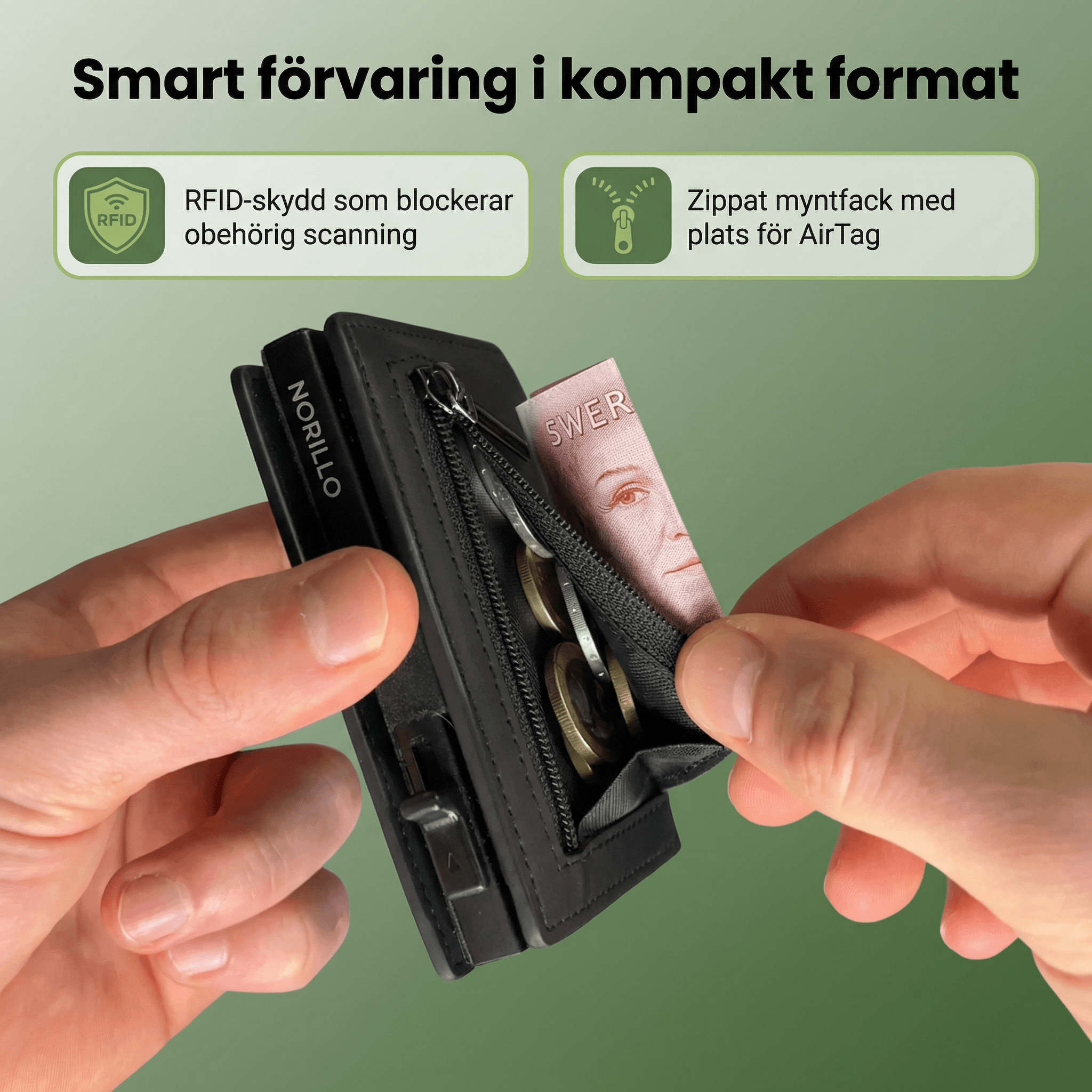 Norillo™ CardShield 3.0 – Slank lommebok med RFID-beskyttelse
