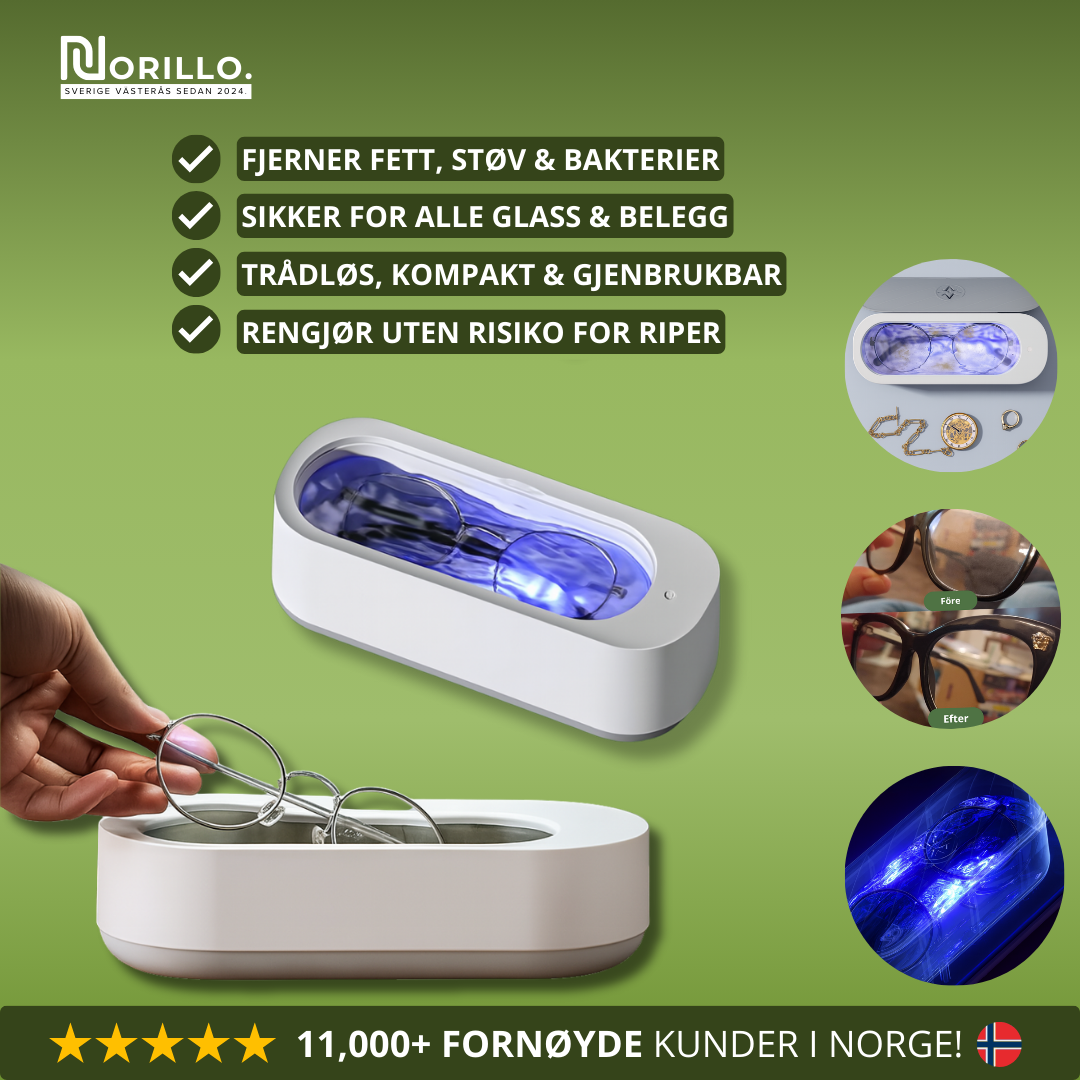 Norillo™ – Krystallklare briller uten pusskluter & striper