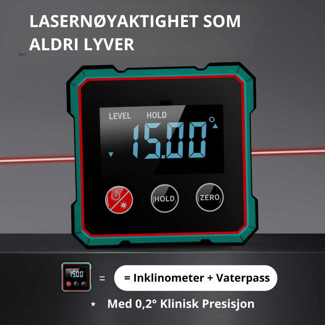 Norillo™ – 2-i-1 Digital Vinkelmåler og Laser Vaterpass
