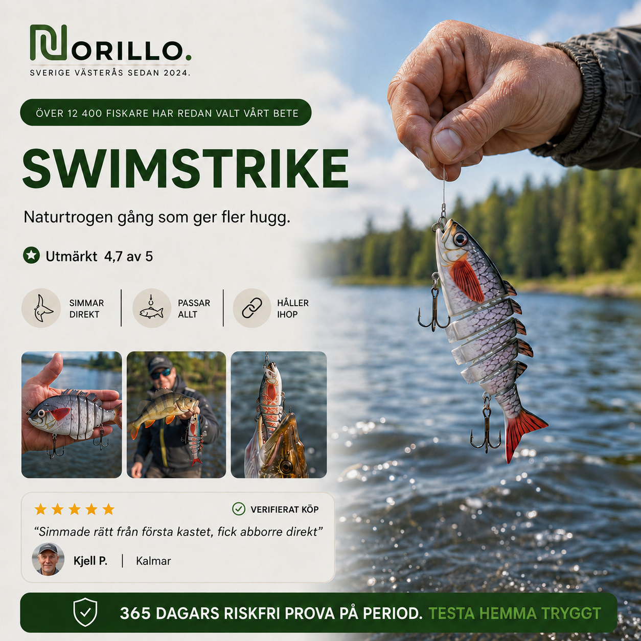 Norillo® – SwimStrike leddet fiskedrag som lokker rovfisk med naturlig gange