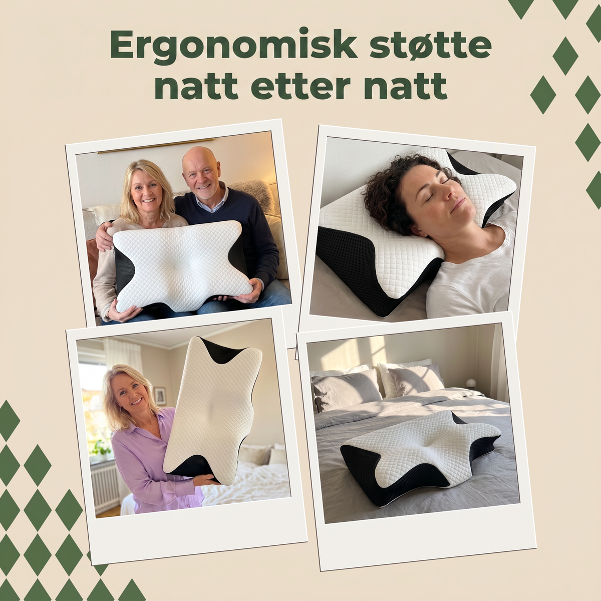 Ergonomisk støtte natt etter natt