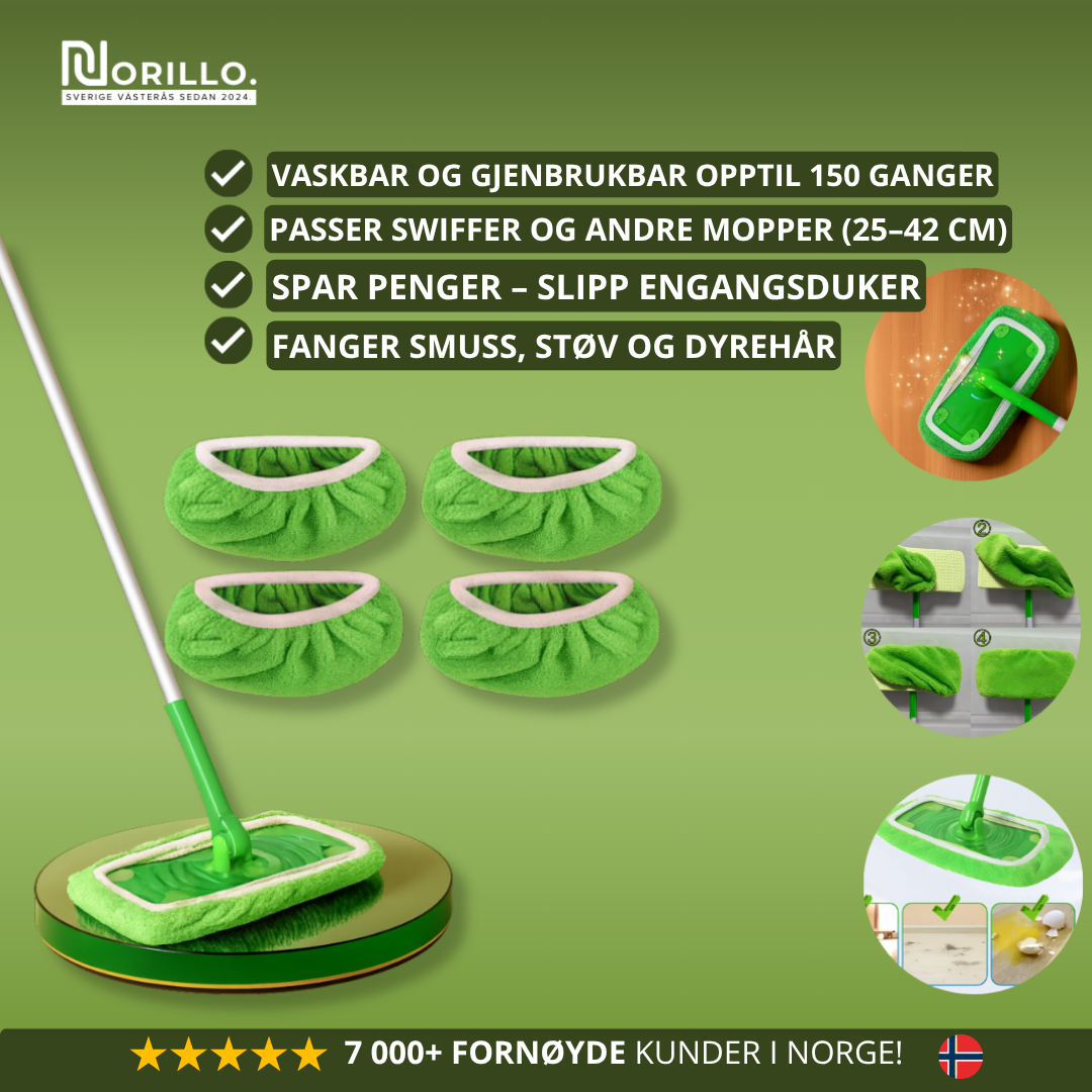 GreenSweep™ – Gjenbrukbar mopp for Swiffer | 2+2 GRATIS