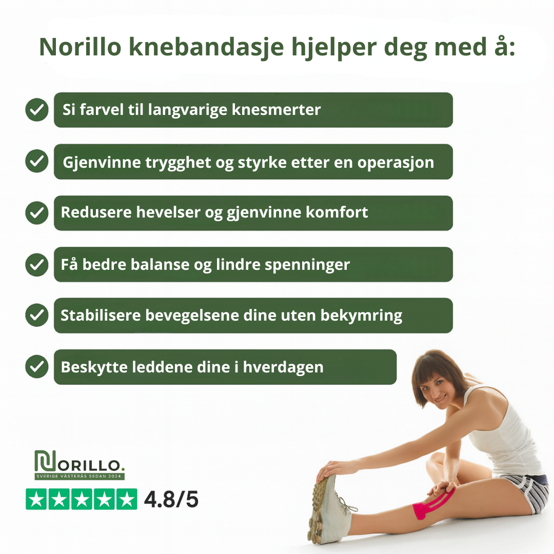 Norillo™ – Knebandasje mot smerte med umiddelbar lindring og stabilitet