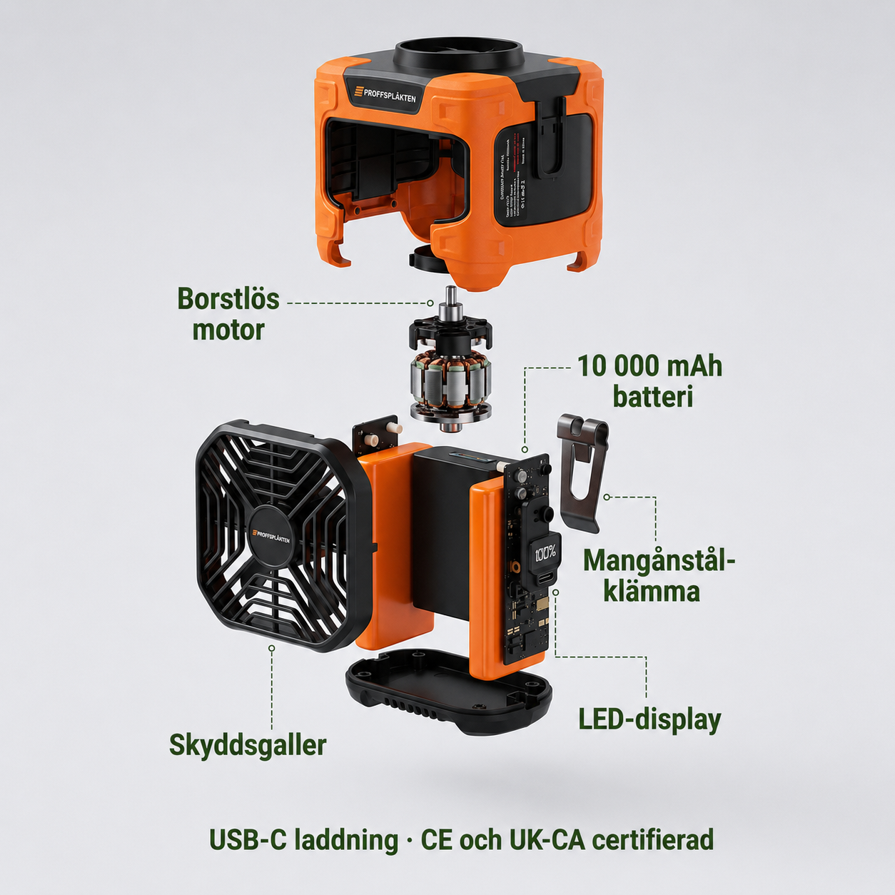 Norillo® – AirFeste – Bærbar arbeidsvifte som holder deg sval hele skiftet