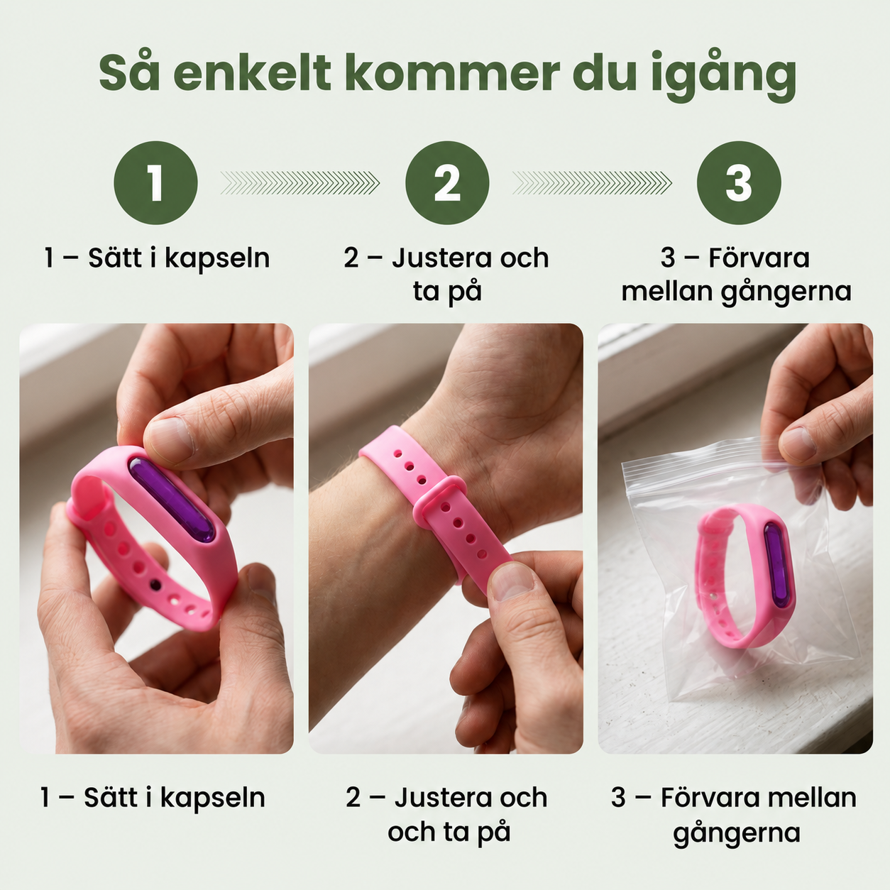 Norillo® – BiteShield myggarmbånd med naturlige oljer, oppladbart