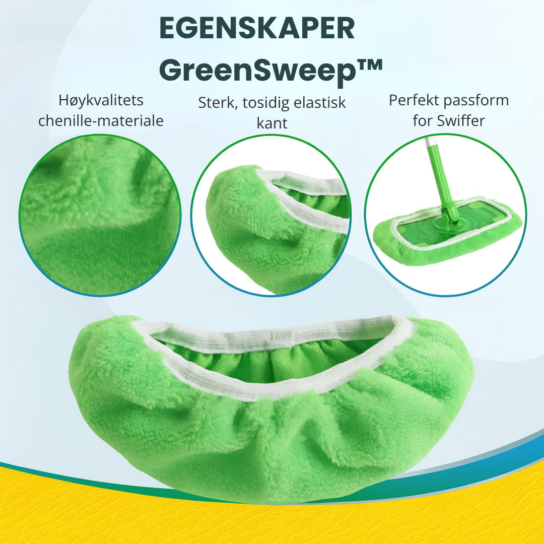 GreenSweep™ – Gjenbrukbar mopp for Swiffer | 2+2 GRATIS