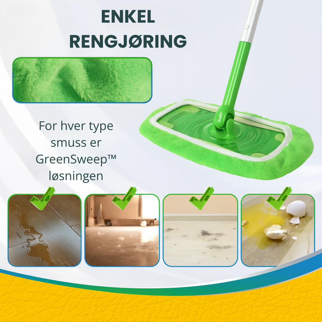 GreenSweep™ – Gjenbrukbar mopp for Swiffer | 2+2 GRATIS