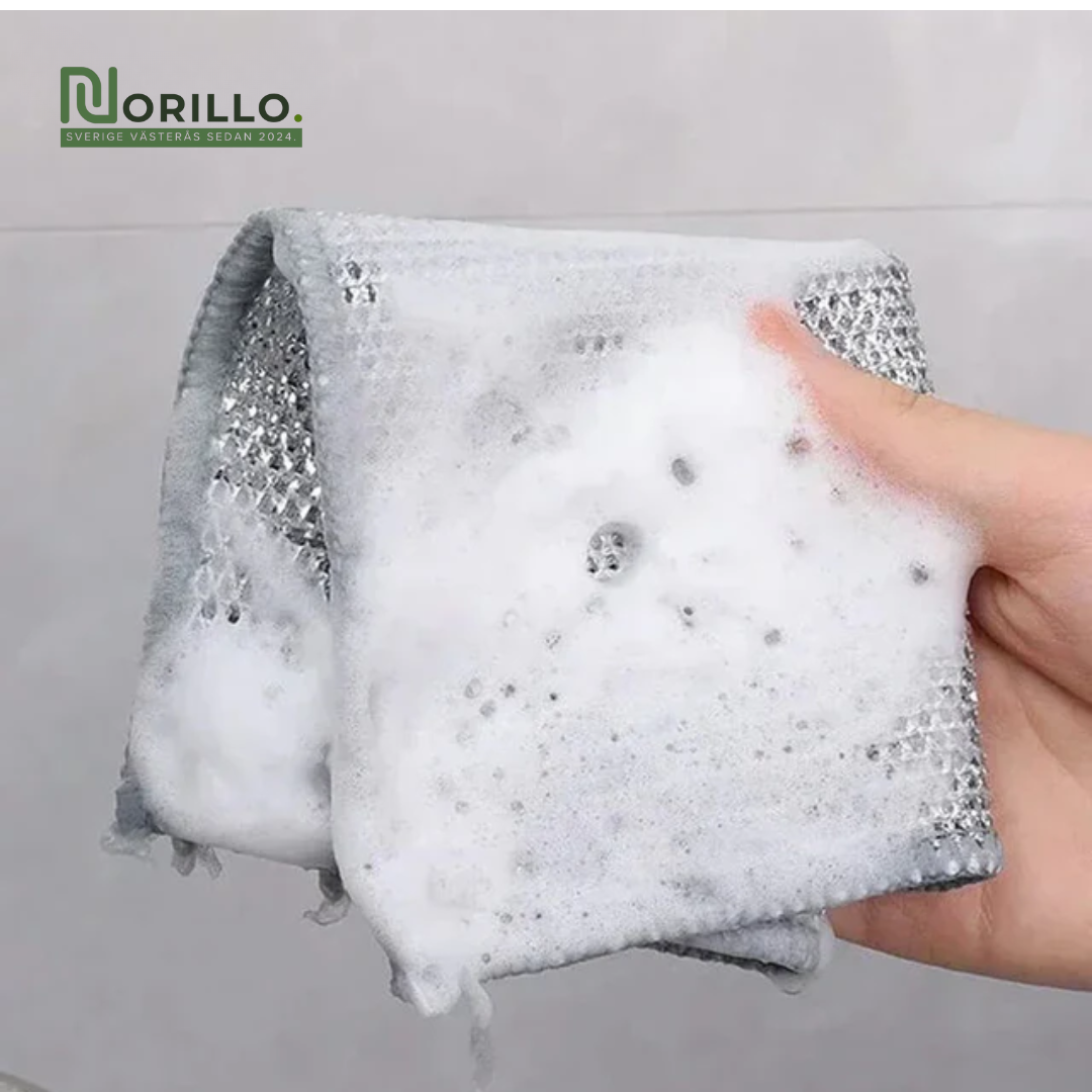 Multifunksjonell ripefri oppvaskklut av ståltråd