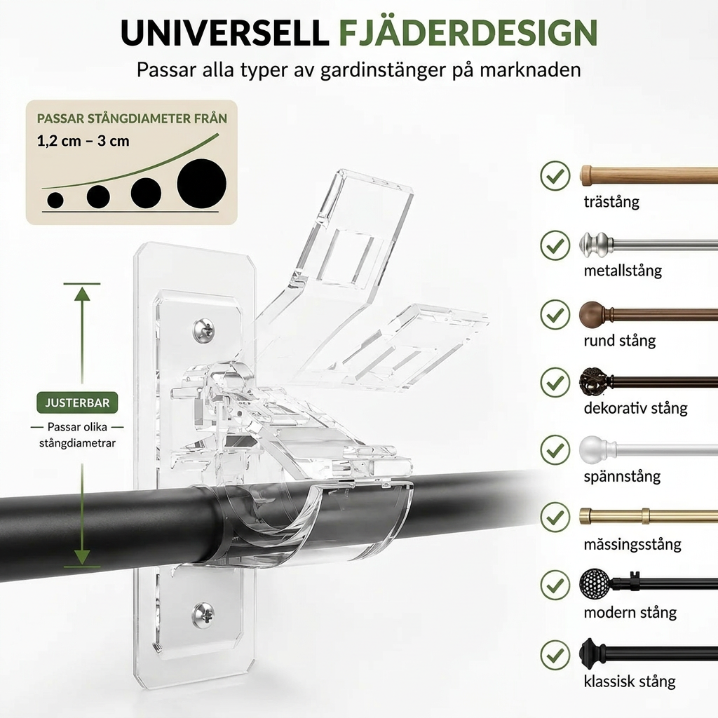 Norillo™ – Selvklebende gardinstangholder uten boring i veggen