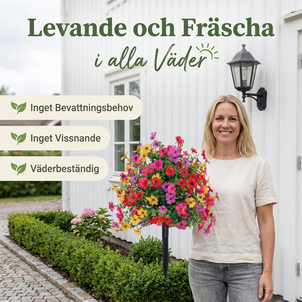FloraLux kunstige blomster i inngangskrukke