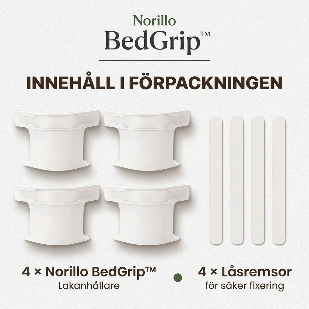 Norillo™ – BedGrip – Slutt med løse hjørner og krøllete laken for alltid