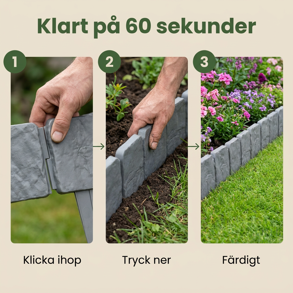Norillo™ – Bedkant i Steinlook som Hindrer Gress i å Krype Inn