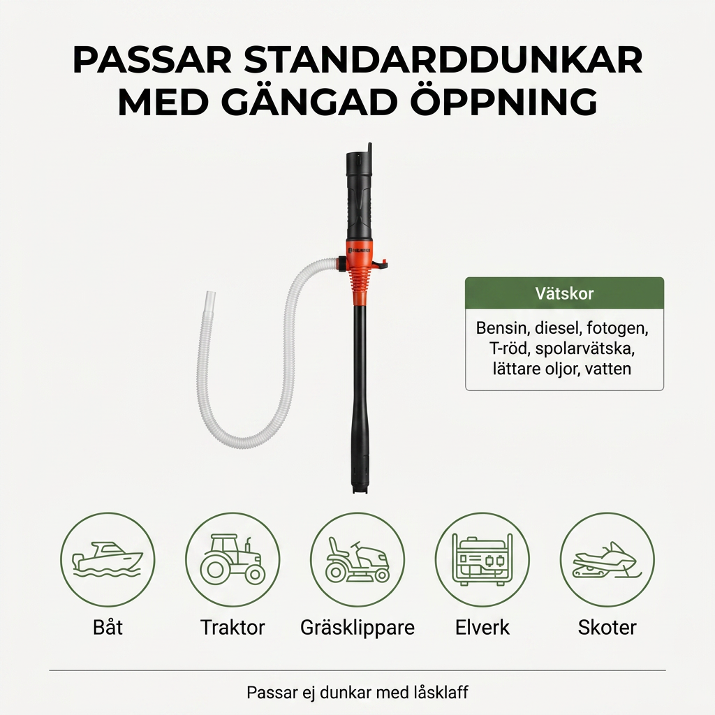 Norillo® – TankFlow – Pump drivstoff fra kanne uten løft og søl