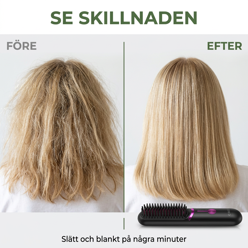Norillo® – GlideStyle – Trådløs varmebørste for glatt hår på minutter