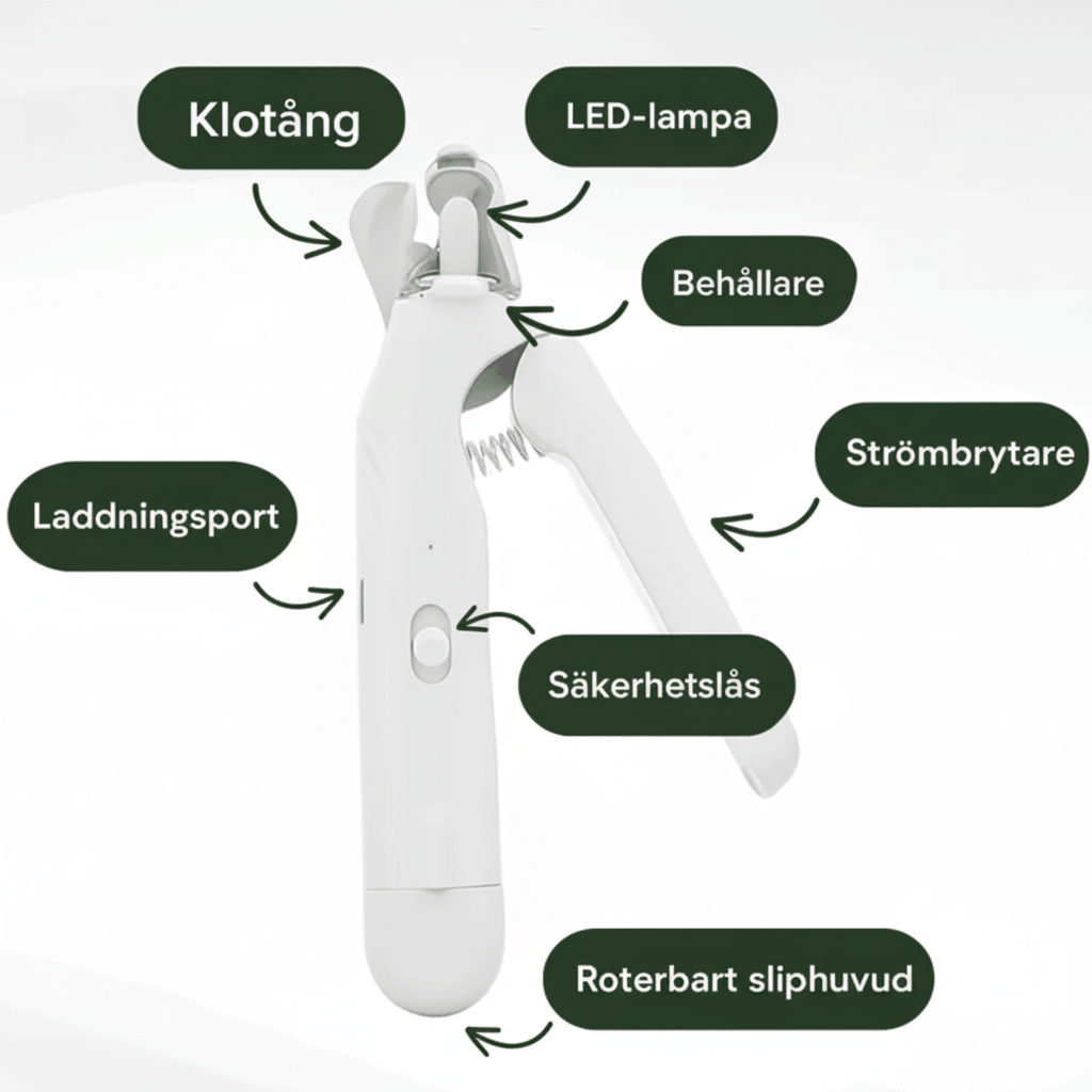 Norillo™ – 2-i-1 Kloklipper med LED-lys som forhindrer sprekker