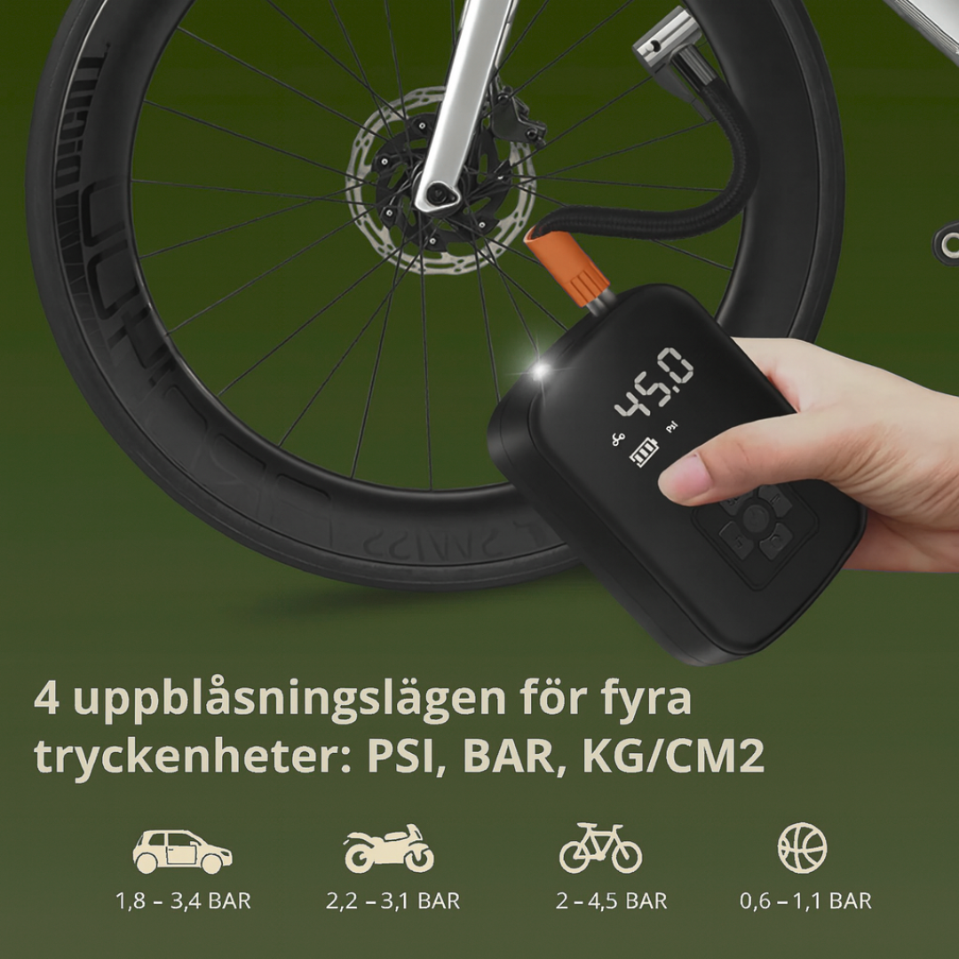 Norillo™ – Sterk og bærbar luftpumpe for bil, motorsykkel og sport