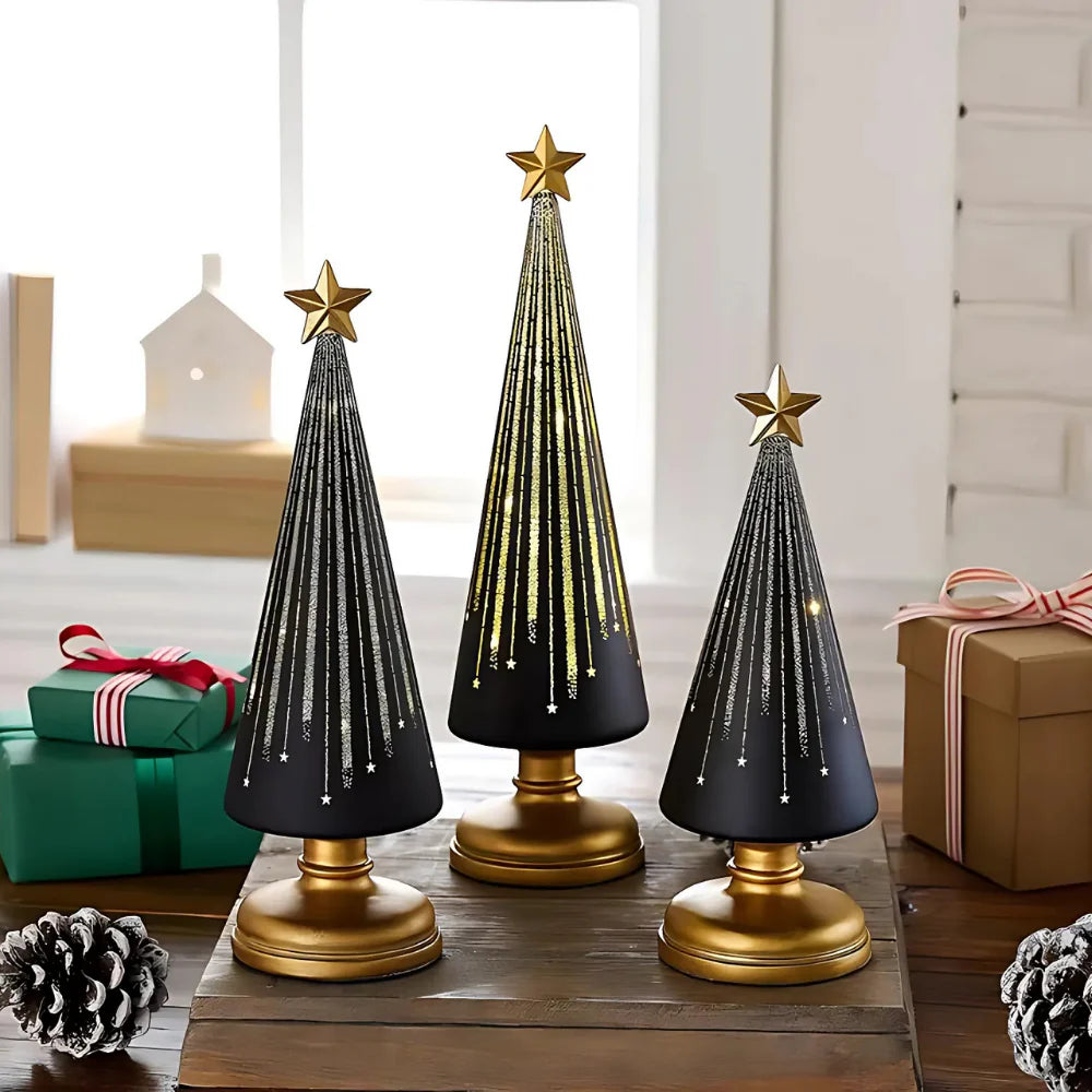 Norillo™ – Lysende Glassjuletrær med Stjerneskinn