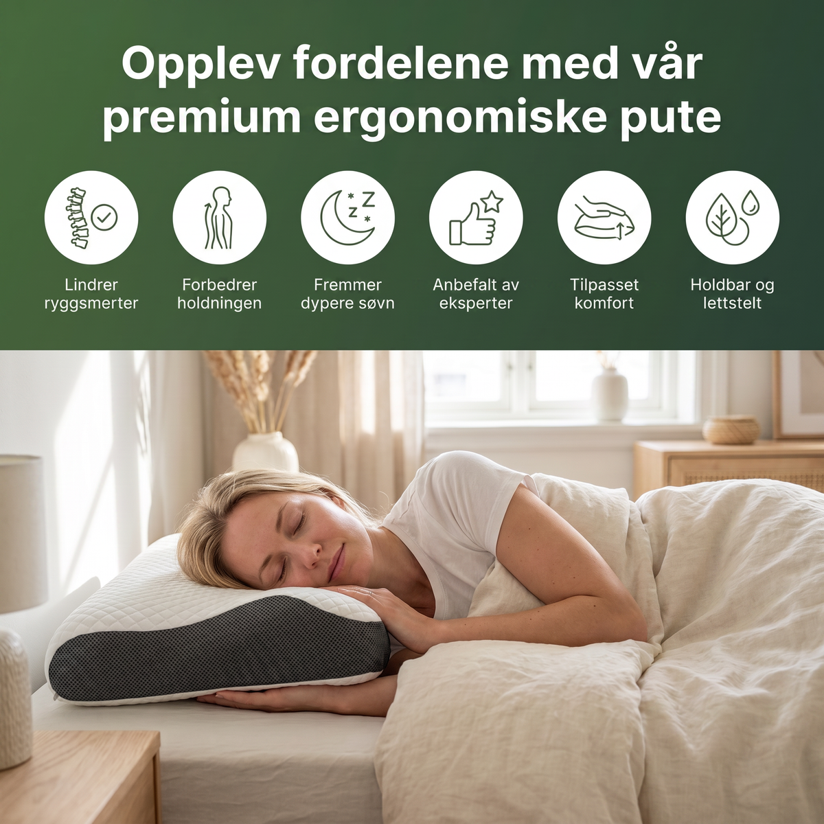 Opplev fordelene med vår premium ergonomiske pute