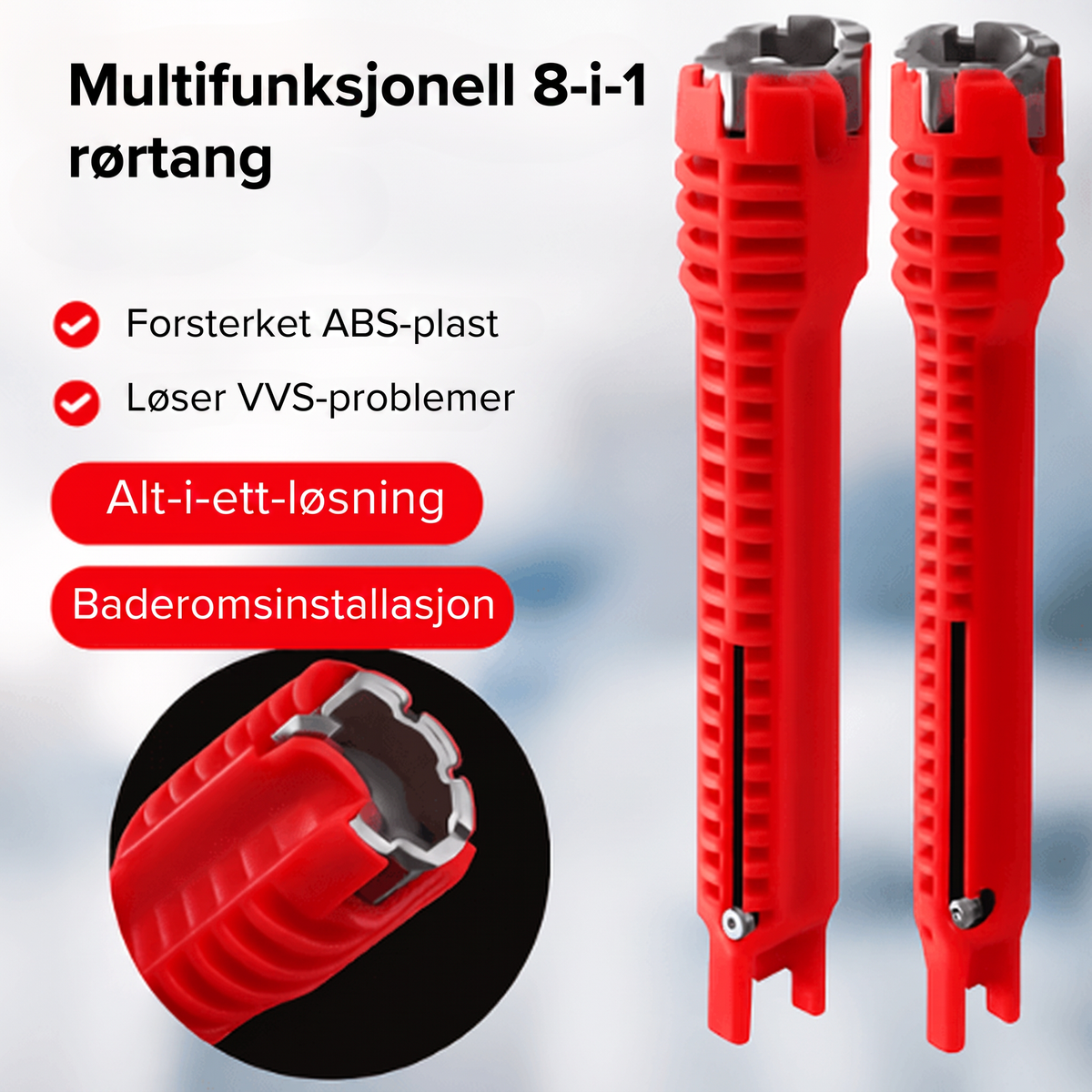 Multifunksjonell 8-i-1 rørtang