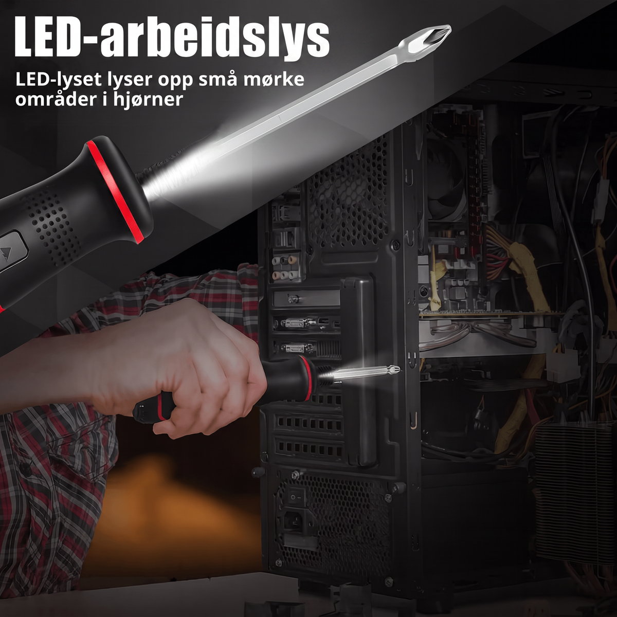 LED-arbeidslys på skrutrekker