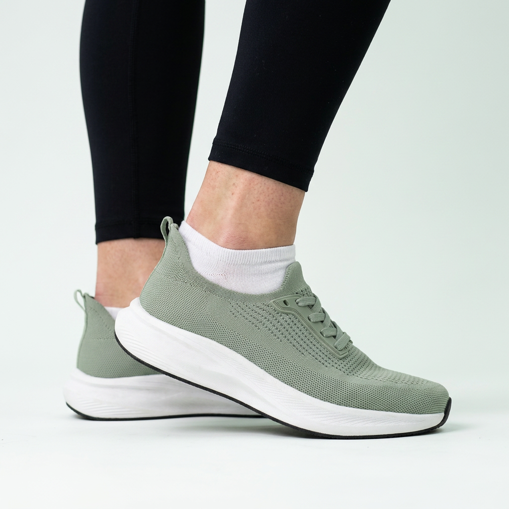 Stigré sneakers grønn